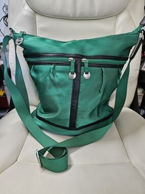 Travelon Nylon Adjustable Bucket Hobo - Jade